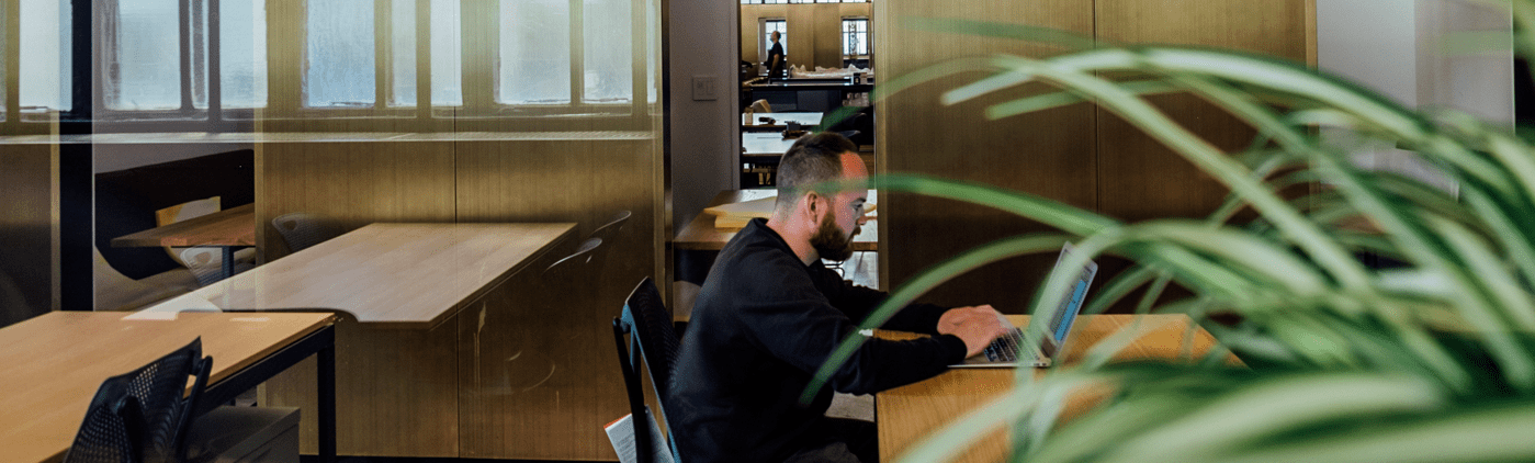Man working away on a laptop - limited company